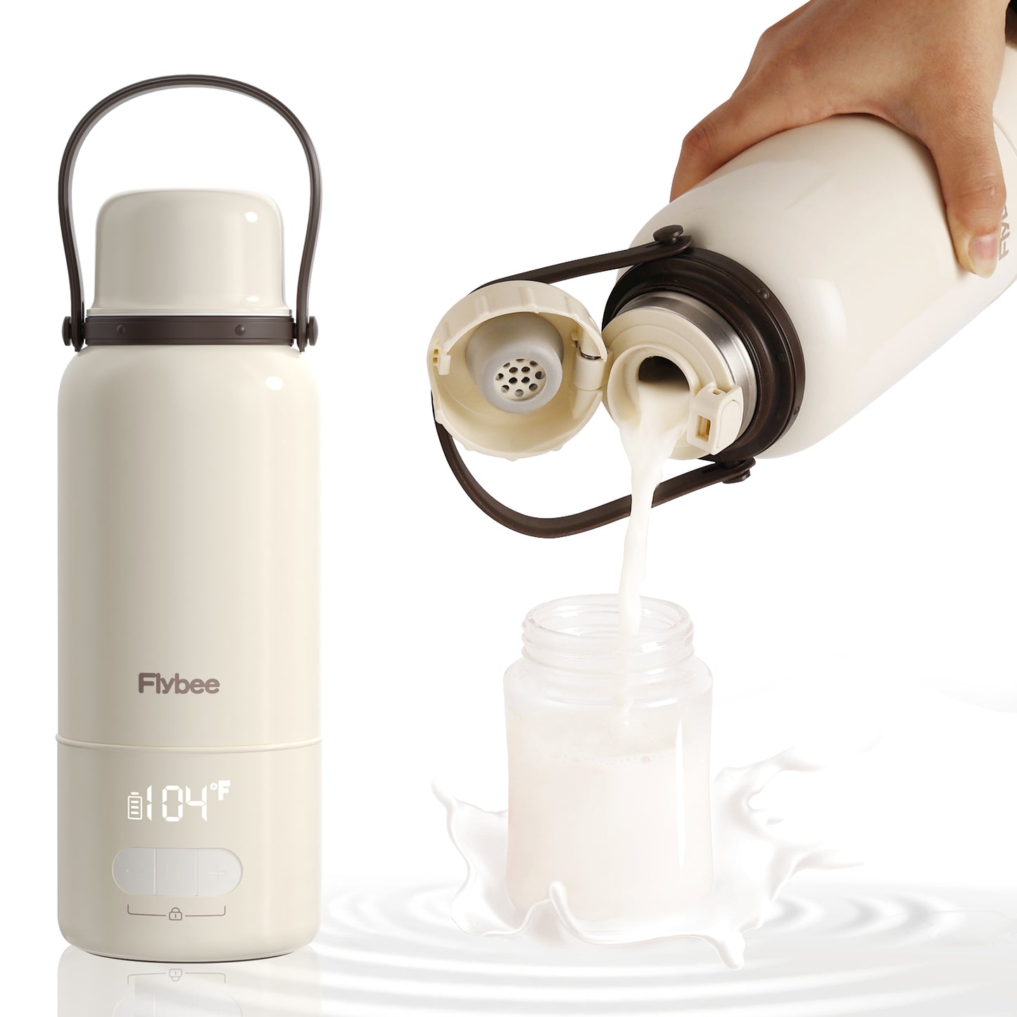 Flybee Portable Bottle Warmer, Fast Heating Cordless Portable Milk Warmer for Travel