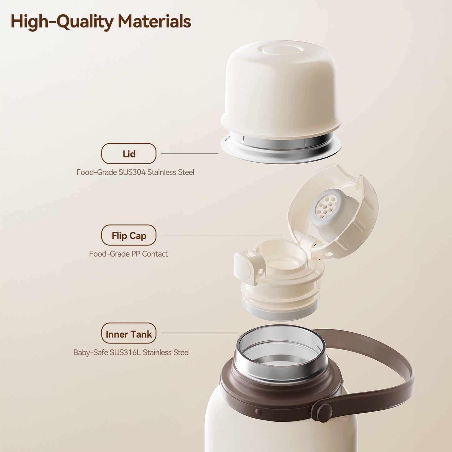 Flybee Portable Bottle Warmer, Fast Heating Cordless Portable Milk Warmer for Travel